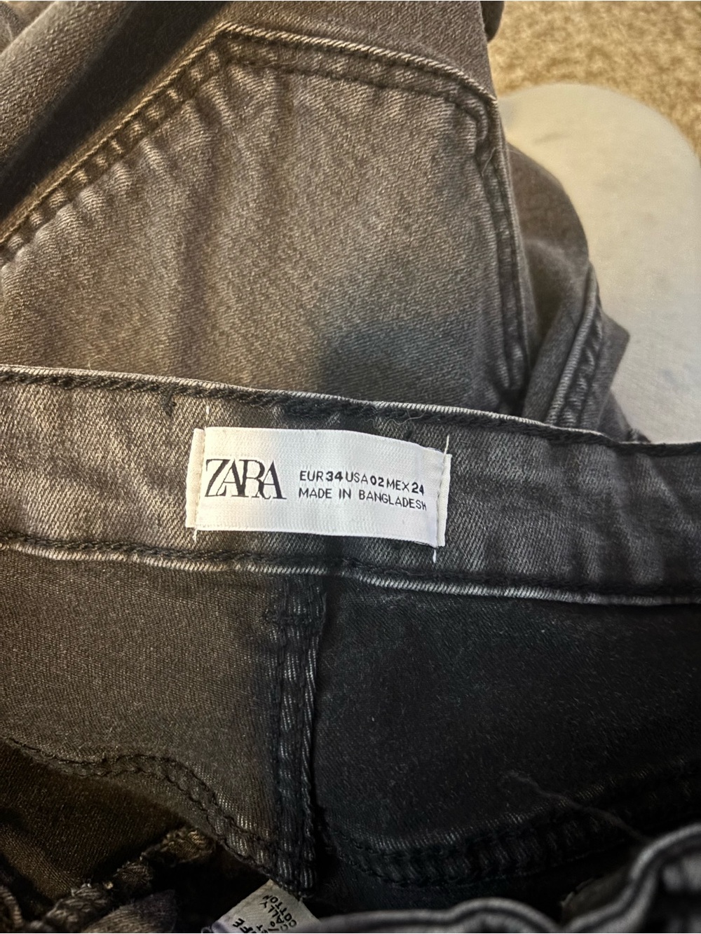 Zara Slim Black Men's Jeans - Washed Charcoal Finish